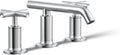 KOHLER k-14410-3-CP Purist® Widespread Bathroom Sink Faucet, 3-Hole Bathroom Faucets with Low Cross Handles and Low Spout, 1.2 GPM, Polished Chrome