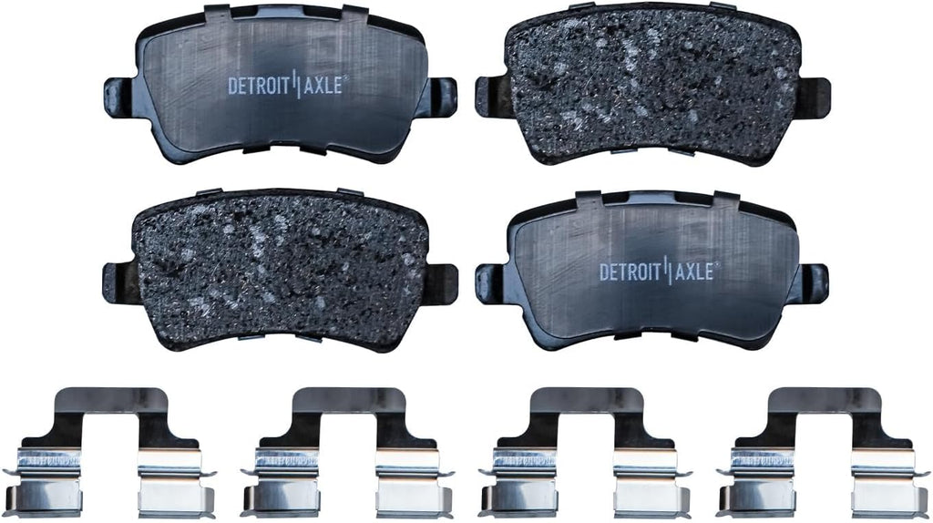 Detroit Axle - Rear Brake Kit for 2010-2017 Volvo XC60 Drilled and Slotted Disc Brake Rotors Ceramic Brakes Pads 2011 2012 2013 2014 2015 2016 Replacement : 11.89' inch Rotor
