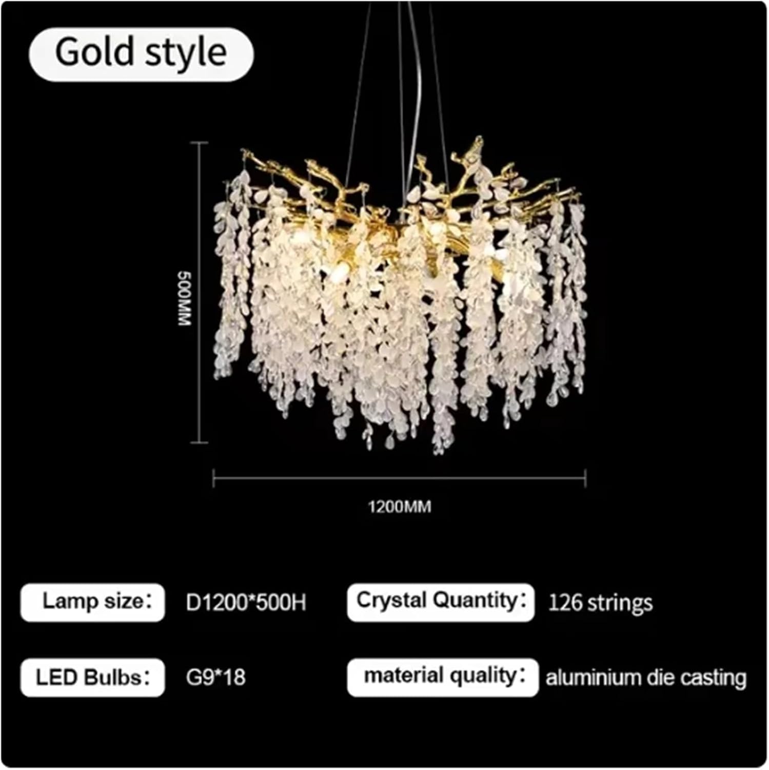 Designer Grape Crystal Splendid Silver Gold Hanging Lamp Luxury Villa Living Room Restaurant Lamp Branch Splendid LED,Dining Light Fixtures