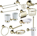 KETTEL Gold Bathroom Hardware Set， Antique Holders Shelf Double Wall Hooks Gold Holder Bathroom Accessories Set，12 Pieces Fixtures