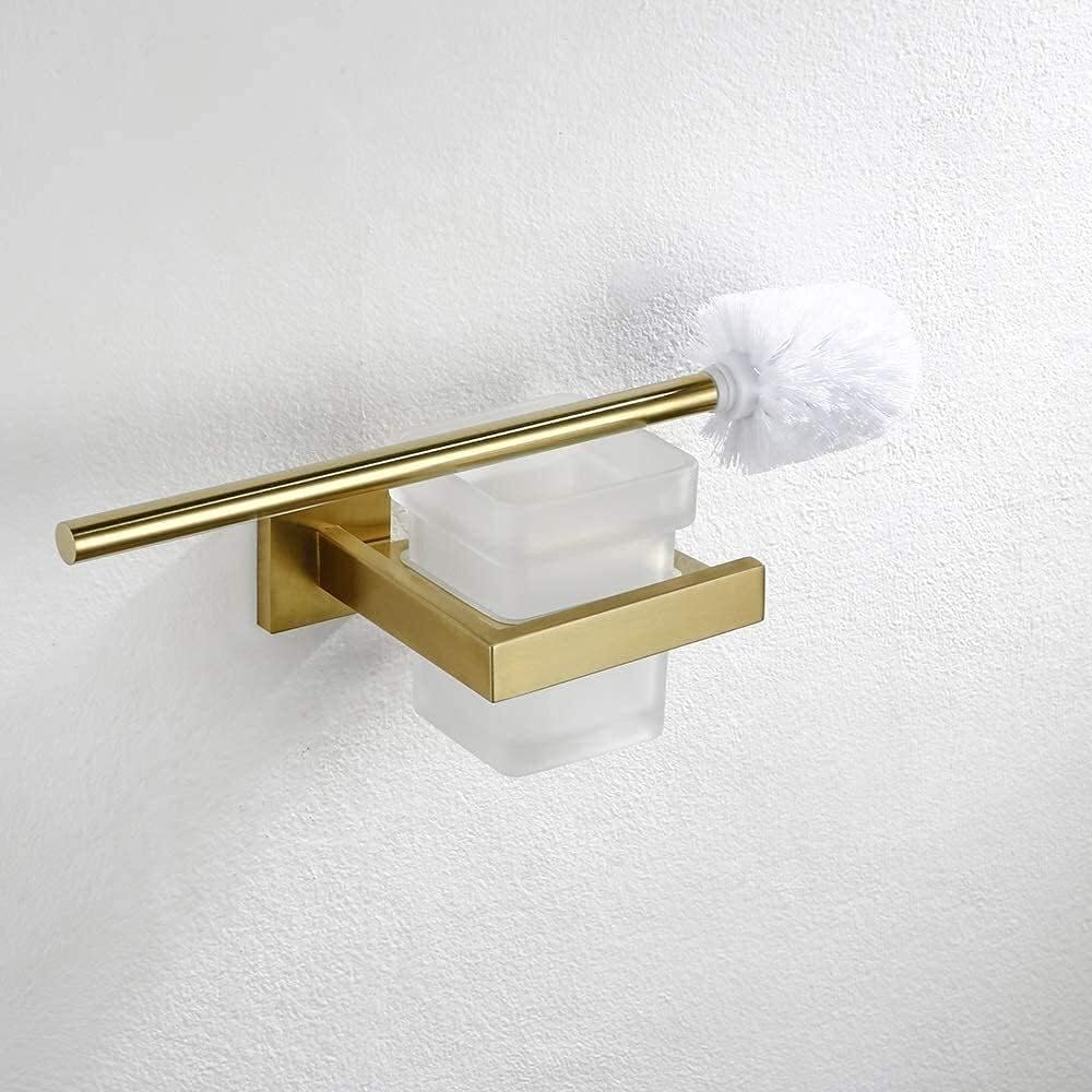 Generic Towel Rack Multi-Function Towel Rack Home Towel Shelf with Wall Mounted Gold Polished Towel Bathroom Accessory Storage/Toiletbrush Holder Set It's so Kind of You