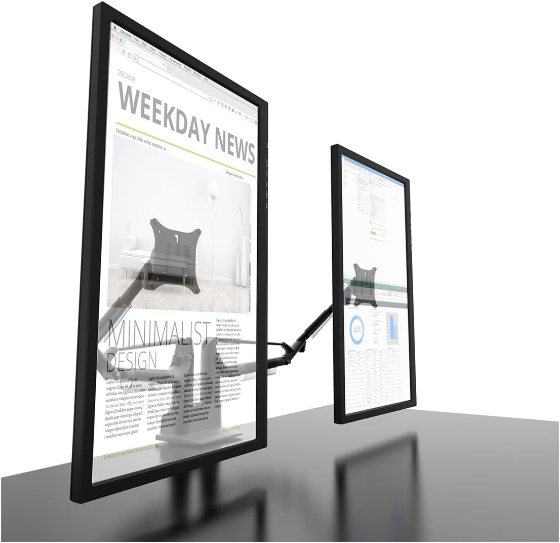 Kanto DMS2000 Dual-Monitor Desktop Mount for 17' - 32' Displays with Gas-Shocks (Black)
