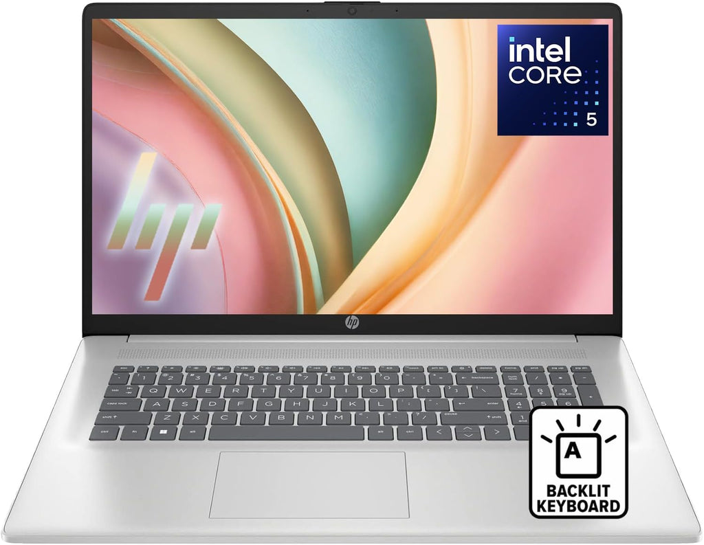 HP 17.3' FHD Premium Laptop 2026 Edition | Intel Core 5-120U CPU up to 5.0GHz (Beats i7-1335U) | 32GB RAM | 2TB PCIe SSD | Backlit Keyboard | Wi-Fi 6 | Bluetooth 5.3 | Windows 11