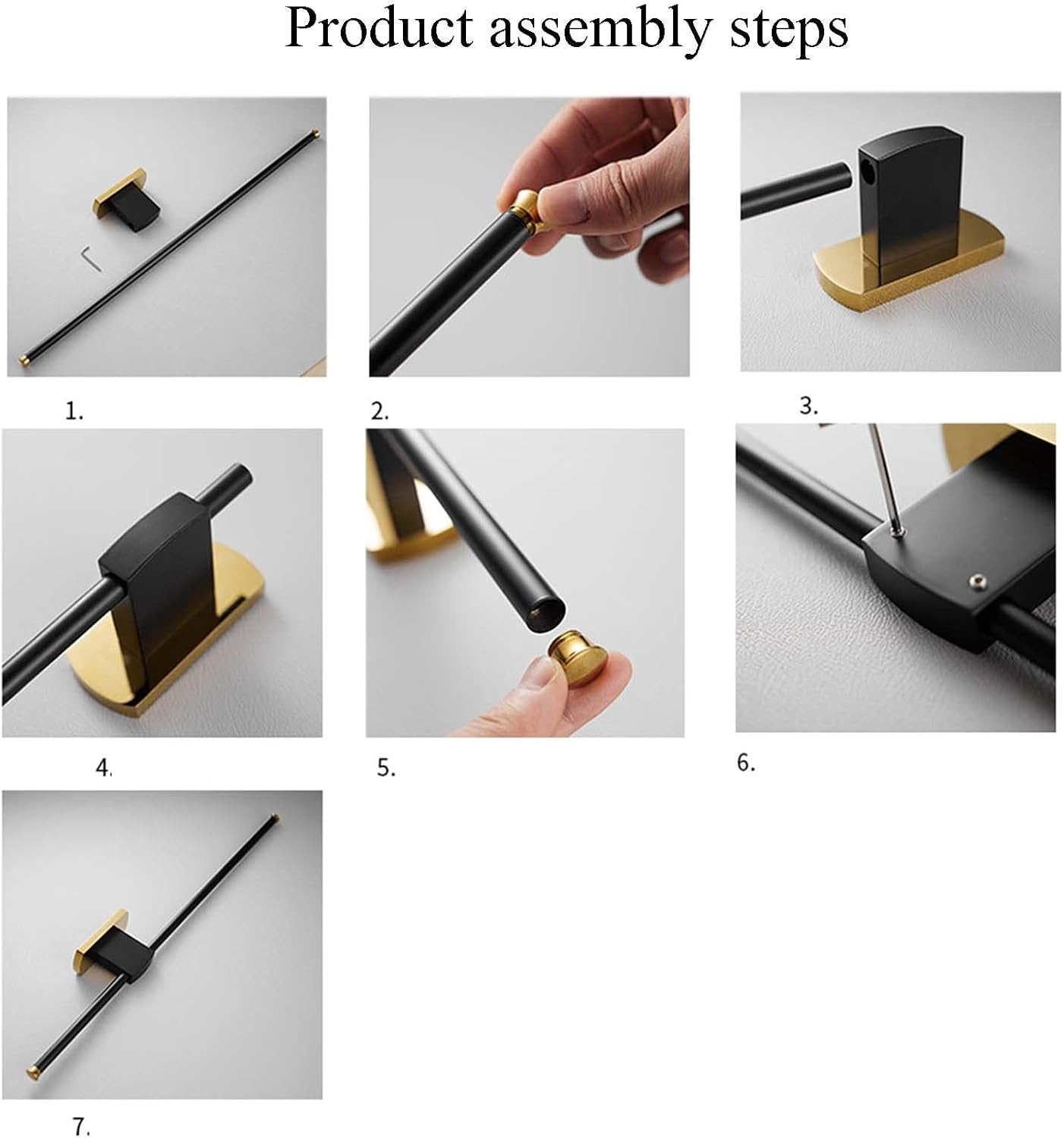 Towel Shelf for Bathroom Wall Mounted Towel Rack Self Adhesive Towel Rail No Drill Towel Holder Double Bar Brass for Kitchen Toilet,Gold,50cm