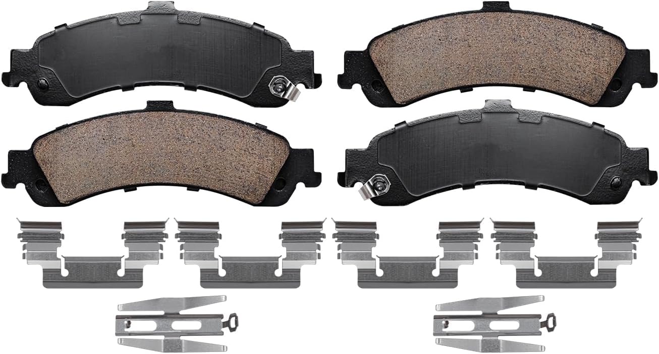 Detroit Axle - Rear Brake Kit for 2003-2005 GMC Sierra 1500, 2000-2001 Yukon XL 1500 Chevy Suburban 1500, 0.75' Thick Drilled & Slotted Brake Rotors Ceramic Brakes Pads Replacement [12.78 inch Rotors]