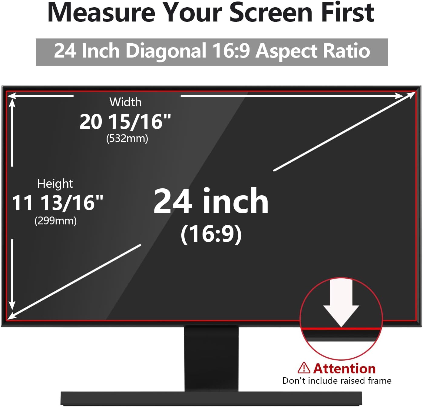 【10 Pack】 Computer Privacy Screen Protector 24 Inch with Hp Dell Asus Samsung LG and More, Removable Security Shield Filter for 16:9 Aspect Ratio Monitor Like ViewSonic Sceptre