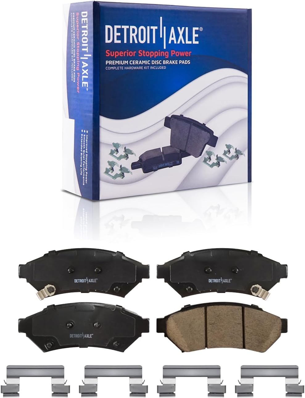 Detroit Axle - Front Brake Kit for 2004 Pontiac Grand Prix Drilled & Slotted Brake Rotors and Ceramic Brakes Pads Replacement