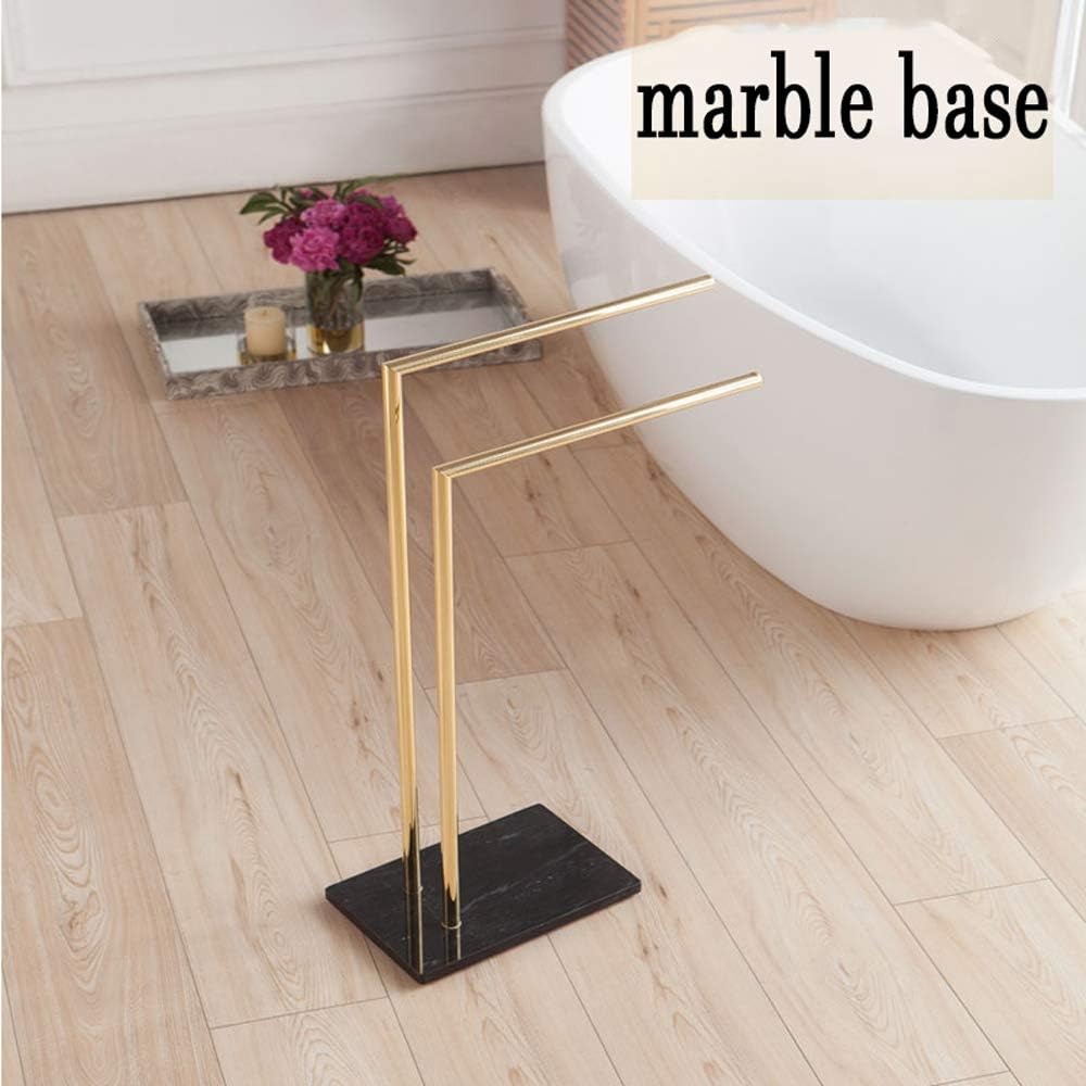 Wing Bathroom Towel Holder Stand Floor, Gold Freestanding Towel Rack with Marble Base, Stainless Steel Double Bathroom Towel/Kitchen Towel Rack Stand, Heavy Duty Metal, Never Rust