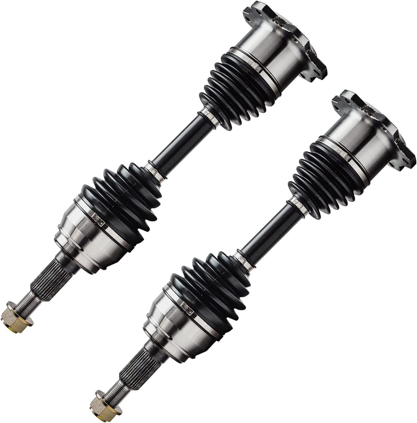 Detroit Axle - 10PC Front CV Axle Shafts, Wheel Hub & Bearings, Disc Brake Kit Rotors w/Ceramic Pads w/Hardware & Brake Kit Cleaner for 1998-99 Chevy Tahoe/GMC Yukon