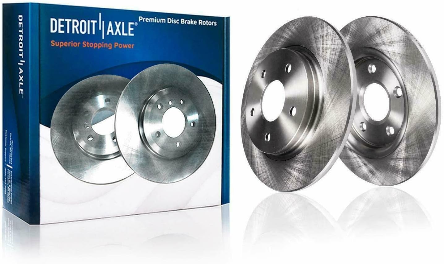 Detroit Axle - Brake Kit for Chevy Malibu Pontiac G6 Saturn Aura, Disc Brake Rotors Brake Pads Wheel Bearing Hubs Wheel Lug Nuts Replacement [11.65'' inch Front & 10.63'' inch Rear Rotor]