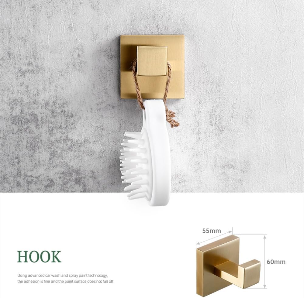 Towel Rack Matte Gold Towel Rail 304 Stainless Steel Towel Rail Double Towel Rail Paper Holder Tissue Holder Toilet Brush Holder Towel Rail A