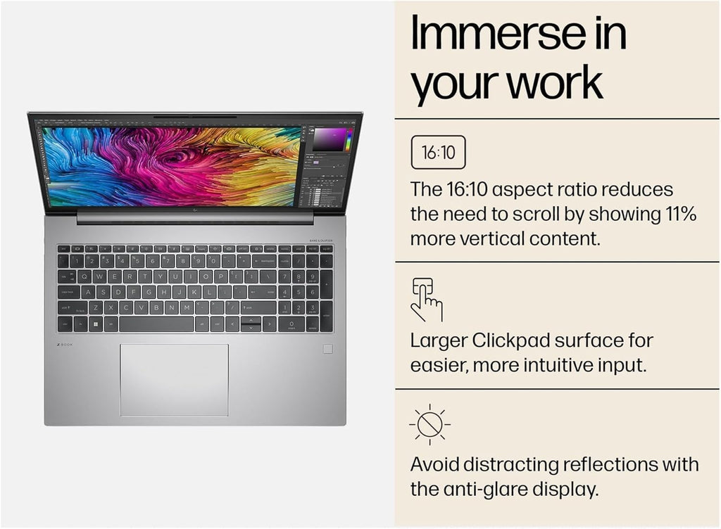 HP ZBook Firefly G10 Mobile Workstation (14' FHD+, Intel 14-Core i7-1370P, 32GB DDR5 RAM, 1TB SSD) Laptop for Engineer, Designer, Backlit, Fingerprint, 5MP IR Webcam, 2x Thunderbolt 4, Win 11 Pro