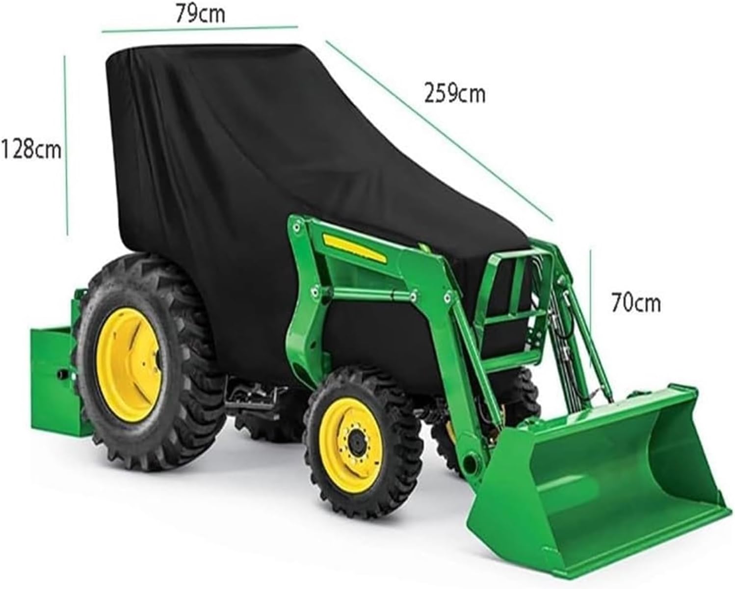 LIYUN Tractor Cover, Waterproof Compact Tractor Cover, 210T Sun, Rain, Dust, Snow Protection, Lawn Mower Cover, 79 X 128 X 259 Cm