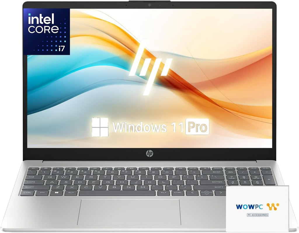 HP Ultrabook 15.6' FHD Laptop for Business & Academic | Powerful Intel Core i7-1255U up to 4.7GHz | 32GB RAM - 2.5TB Storage (2TB PCIe SSD&512GB External) | Webcam | Win11 Pro | WOWPC Bundle