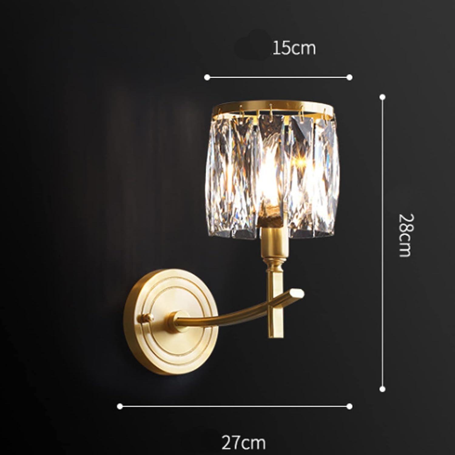 Modern Crystal Wall Sconce, Indoor Wall Mount Light, Creative Crystal Bedside Creativity Wall Lamp, Bathroom Decor Vanity Lighting Fixtures, Gold Wall Lamp for Bathroom Bedroom Hallway
