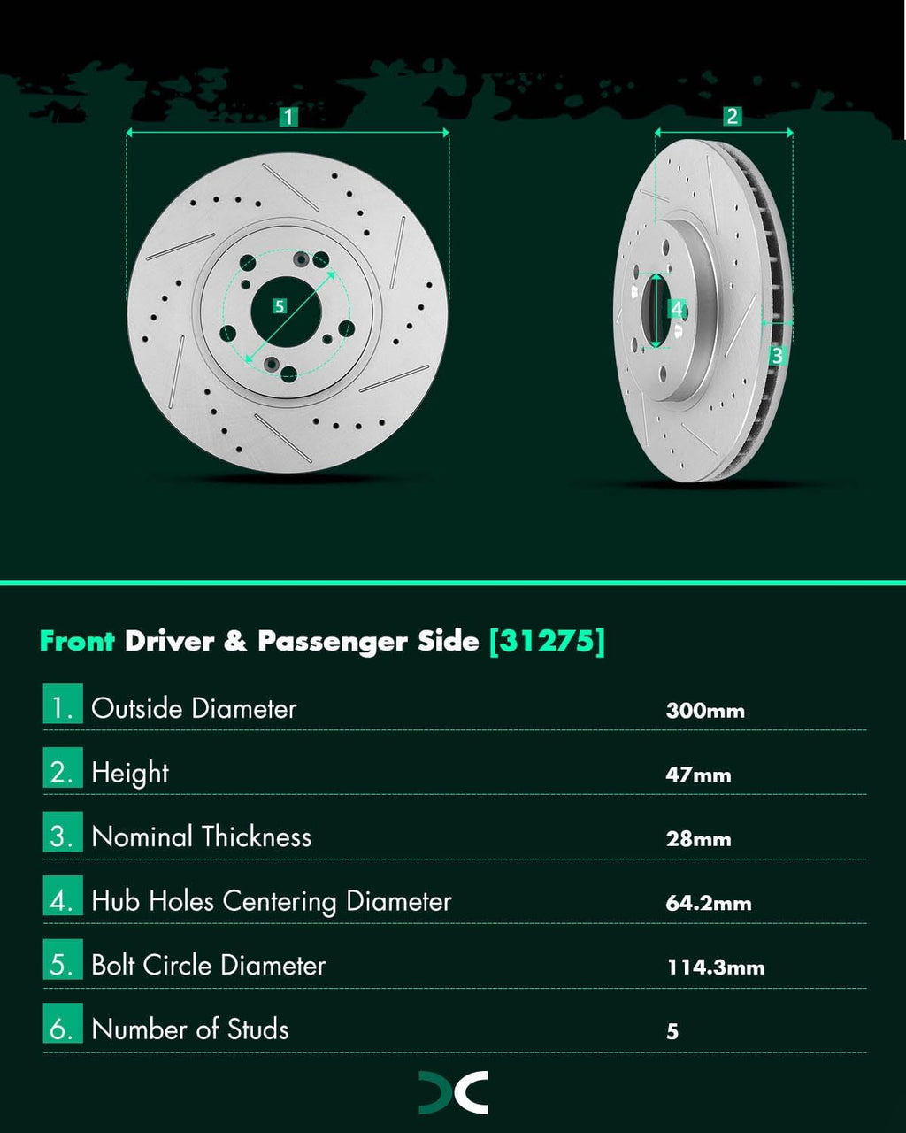 SCITOO Front 11.81' Brake Pads and Rotors Kits Fit For Acura MDX 2001 2002,For Honda Odyssey 1999 2000 2001 2002 2003 2004