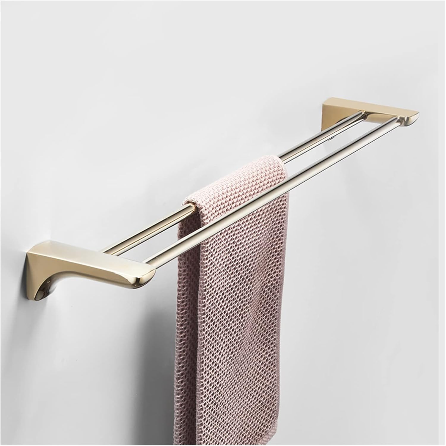 Bathroom Shelf Pale Gold Towel Holder Wall Mount,Bathroom Towel Rack,24.4 Inches Foldable Wall Double Towel Holder,Mounted Multifunctional Rack Floating Shelves (Size : Paper Towel Holder