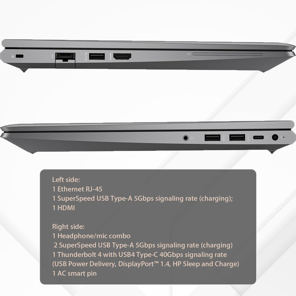 HP ZBook Power G9 Business Mobile Workstation Laptop, 15.6' FHD Display, Intel Core i7-12700H, NVIDIA RTX A1000, 16GB DDR5 RAM, 1TB PCIe SSD, HDMI, Webcam, Wi-Fi 6, Windows 11 Pro, Grey