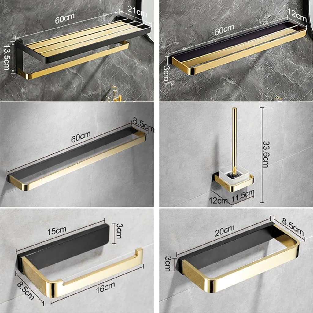 Towel Rack Black Gold Bathroom Hardware, All Copper Towel Bar Rail Rack, Towel, Tripod Stand, Bathroom Accessories Wall Mount Bathroom Hardware/Double Rod,Bath Towel Rack