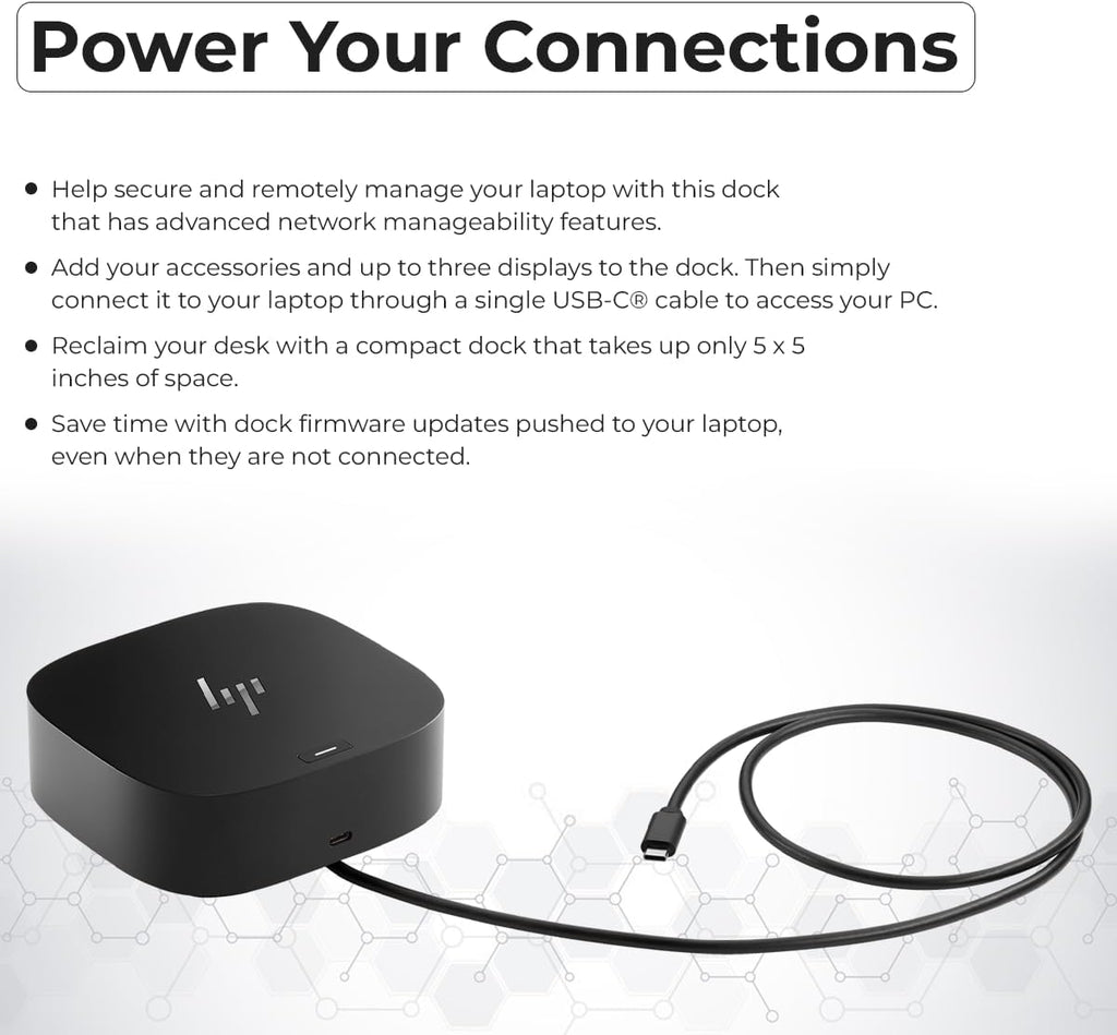 HP Docking Station for Laptop Dual Monitor and Charging Bundle - USB-C G5 Dock 5YH27AV#ABA with 120W Adapter + HDMI Cable + DisplayPort Cable + USB-C Cable + Microfiber Cloth (Renewed)