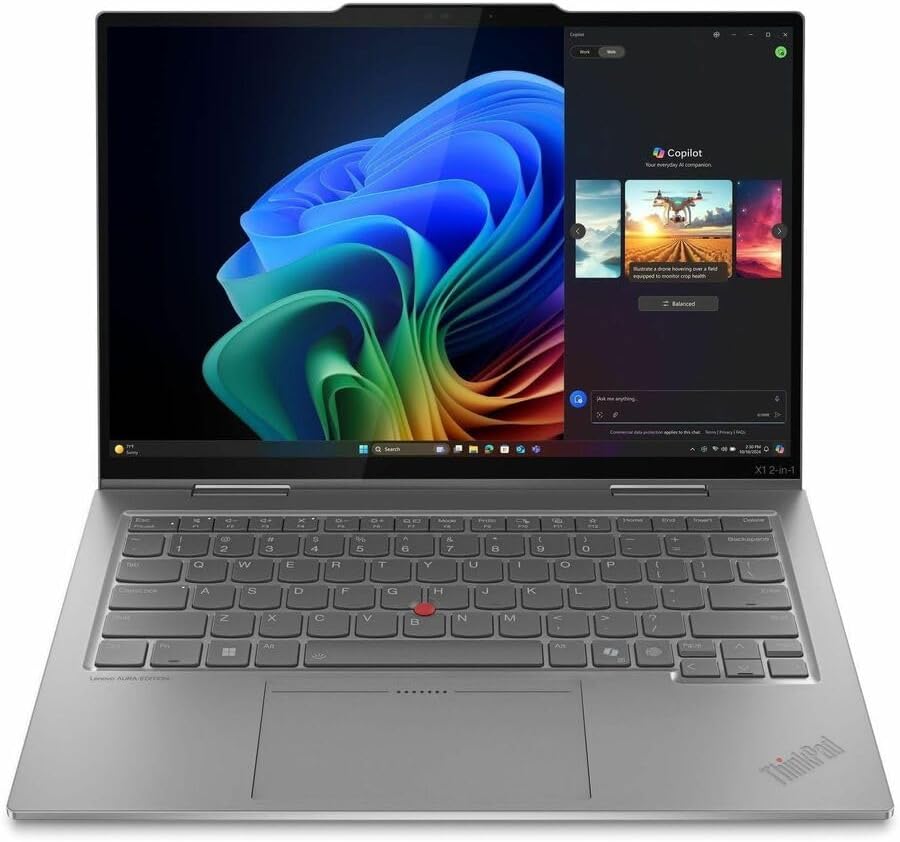 Lenovo Thinkpad X1 Gen 10 21NU0036US 14' Touchscreen Convertible Copilot+ PC 2 in 1 Notebook - WUXGA - Intel Core Ultra 7 268V - Intel Evo Platform - 32 GB - 512 GB SSD - English Keyboard - Gray