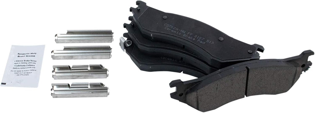 TRQ Rear Performance Brake Pad & Rotor Kit, with Chemical Kit Ceramic Premium G-Coated Compatible with 2006-2008 Dodge Ram 1500 2003-2008 Ram 2500, 3500
