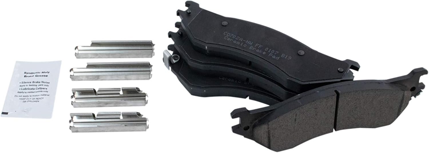 TRQ Rear Performance Brake Pad & Rotor Kit, with Chemical Kit Ceramic Premium G-Coated Compatible with 2006-2008 Dodge Ram 1500 2003-2008 Ram 2500, 3500