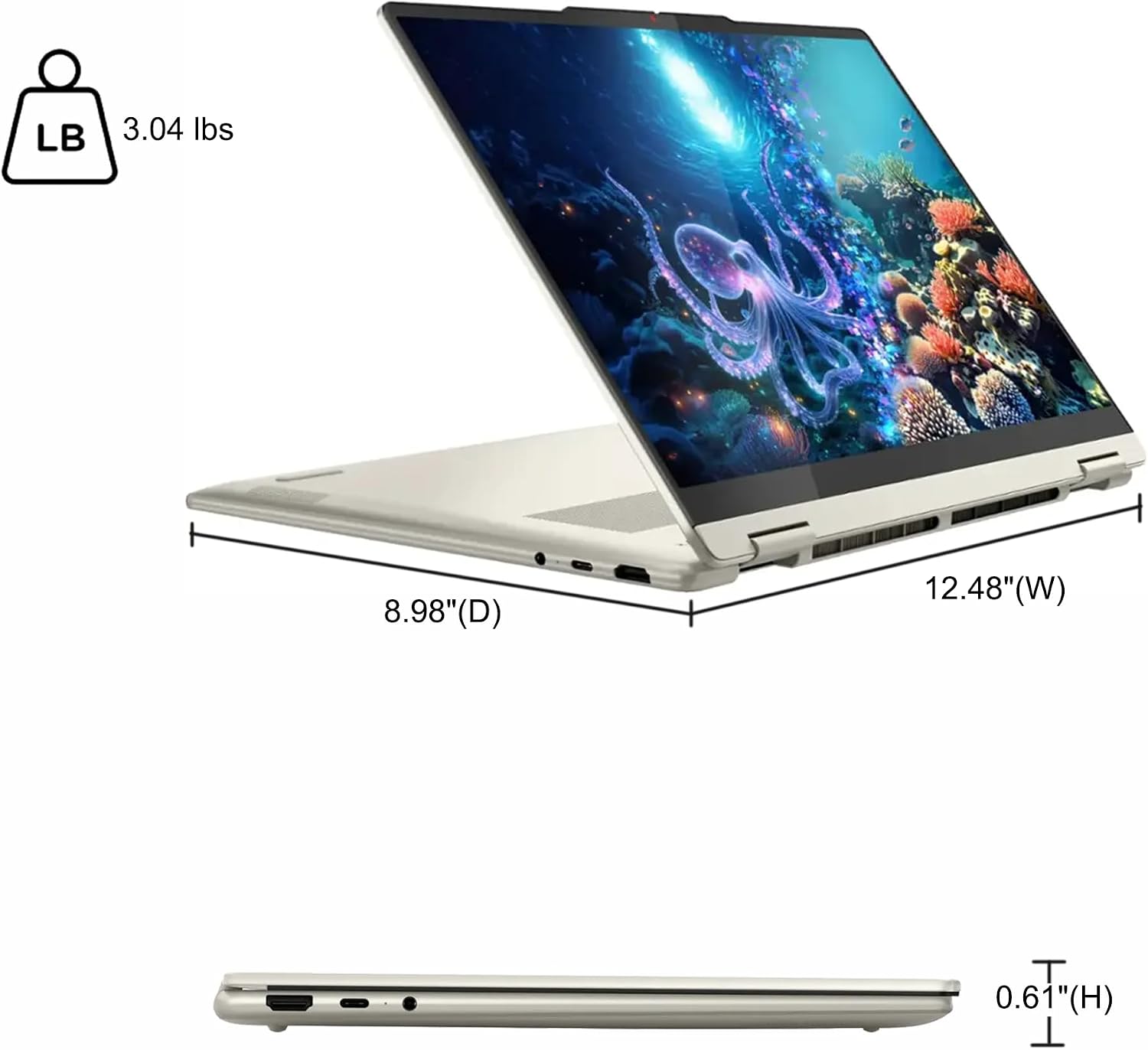 Lenovo Yoga 7 2-in-1 Laptop 14' WUXGA OLED Touch (100% DCI-P3, 600nits HDR) AMD 6-core Ryzen AI 5 340 (Up to 50 Tops) 16GB DDR5 512GB SSD for Creator Business Work Win11 ICP Hub