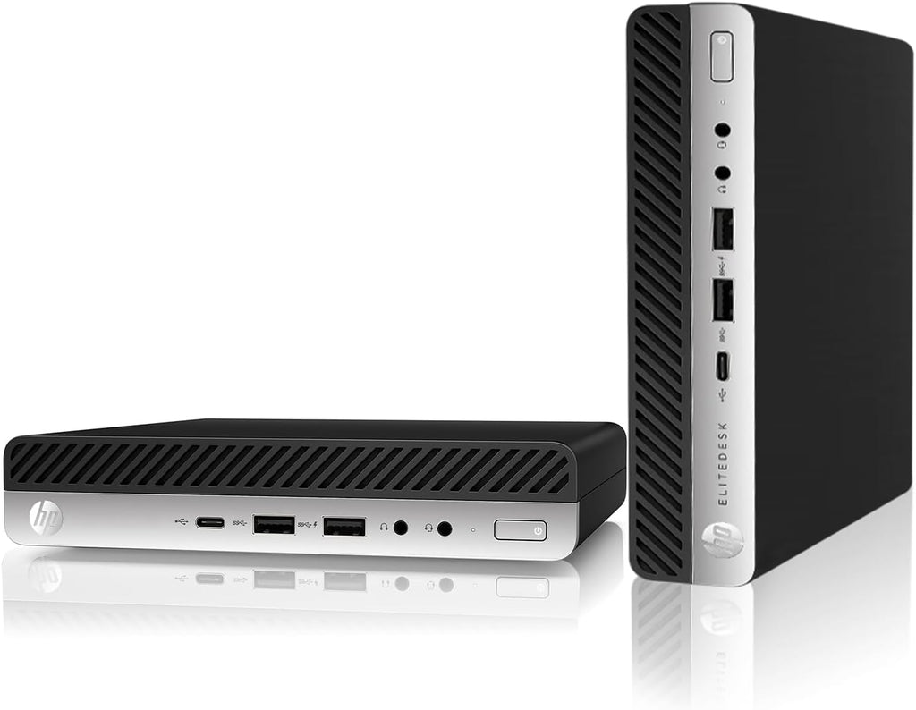 HP G3 Tiny Mini Desktop PC, Intel Core i5, 32GB RAM, 1TB SSD Dual with 24 inch Curved Monitor, AI Enabled RGB Keyboard Mouse, RGB Soundbar and Webcam Windows 11 (Renewed)