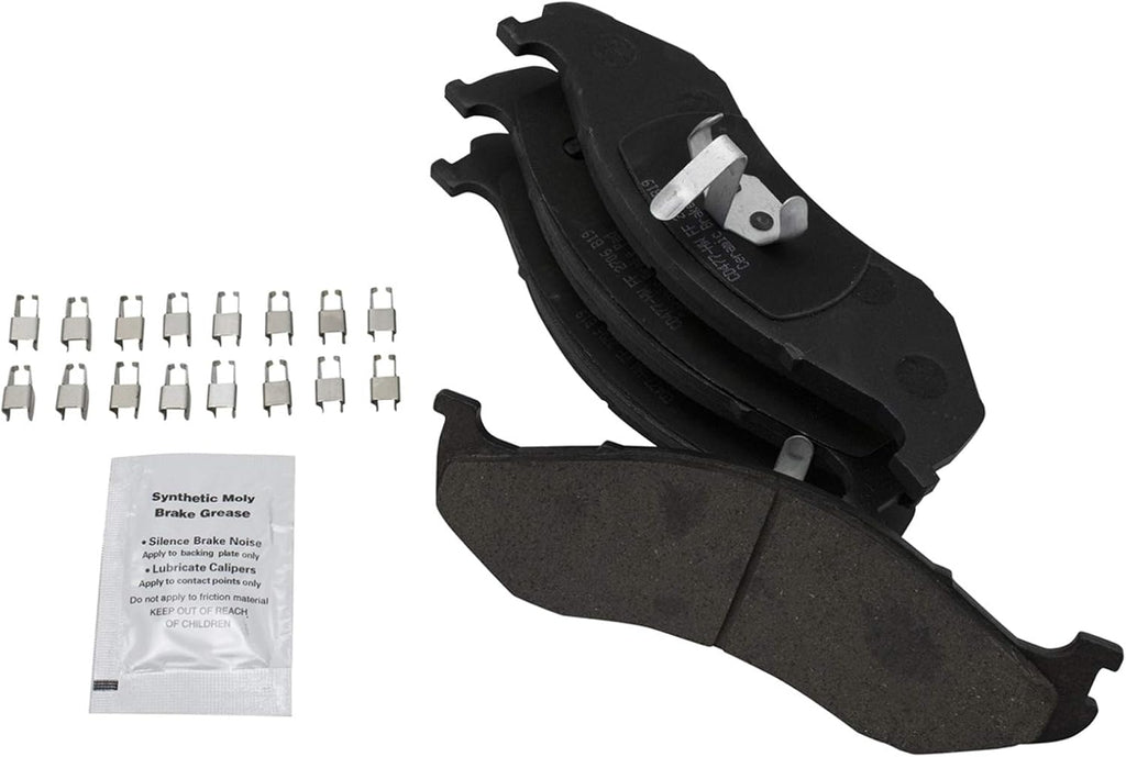 TRQ Front Brake Pad and Rotor Set Ceramic Rotors Calipers Hoses Compatible with 1999-2001 Jeep Cherokee 1999-2006 Wrangler