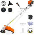 NEO-TEC 31cc 4-Cycle Gas Weed Wacker 4 in 1 String Trimmer/Edger 17'' with 10'' Brush Cutter x3 Rubber U-Handle & Shoulder Strap, Light Stable and Powerful Gas Weed Eater for Grass Cutting