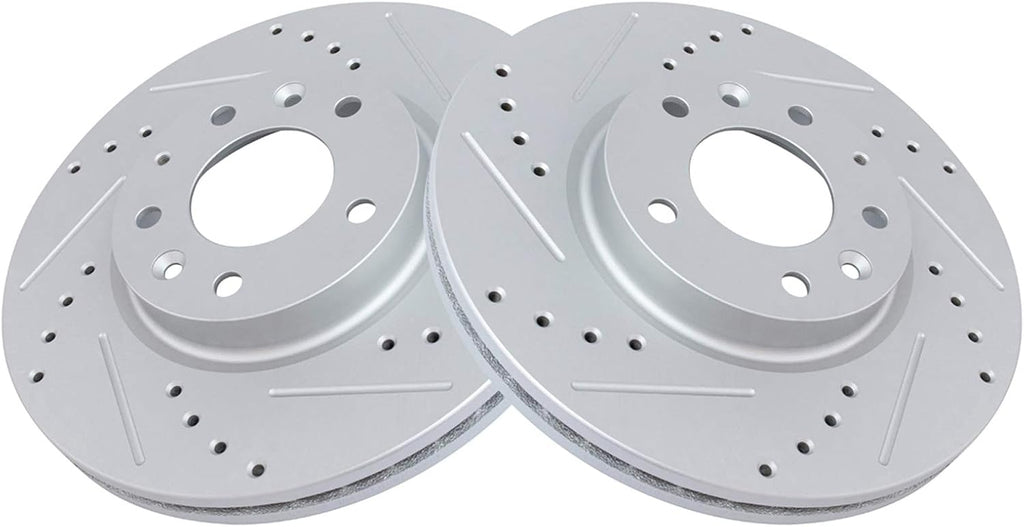TRQ Front Ceramic Pads Performance Rotors & Caliper Kit Compatible with 2006-2012 Ford Fusion 2007-2012 Lincoln MKZ 2006 Lincoln Zephyr 2006-2011 Mercury Milan