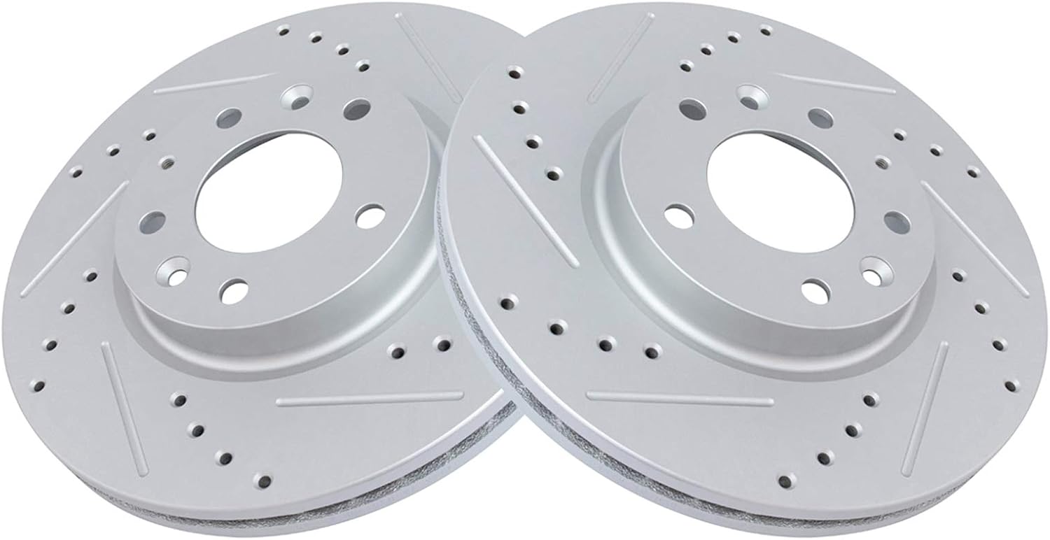 TRQ Front Ceramic Pads Performance Rotors & Caliper Kit Compatible with 2006-2012 Ford Fusion 2007-2012 Lincoln MKZ 2006 Lincoln Zephyr 2006-2011 Mercury Milan