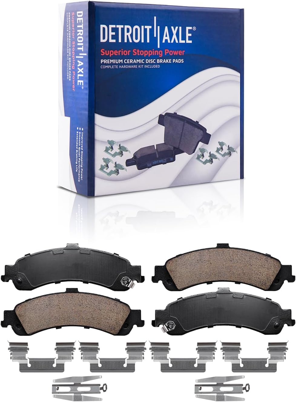 Detroit Axle - Rear Brake Kit for 2003-2005 GMC Sierra 1500, 2000-2001 Yukon XL 1500 Chevy Suburban 1500, 0.75' Thick Drilled & Slotted Brake Rotors Ceramic Brakes Pads Replacement [12.78 inch Rotors]