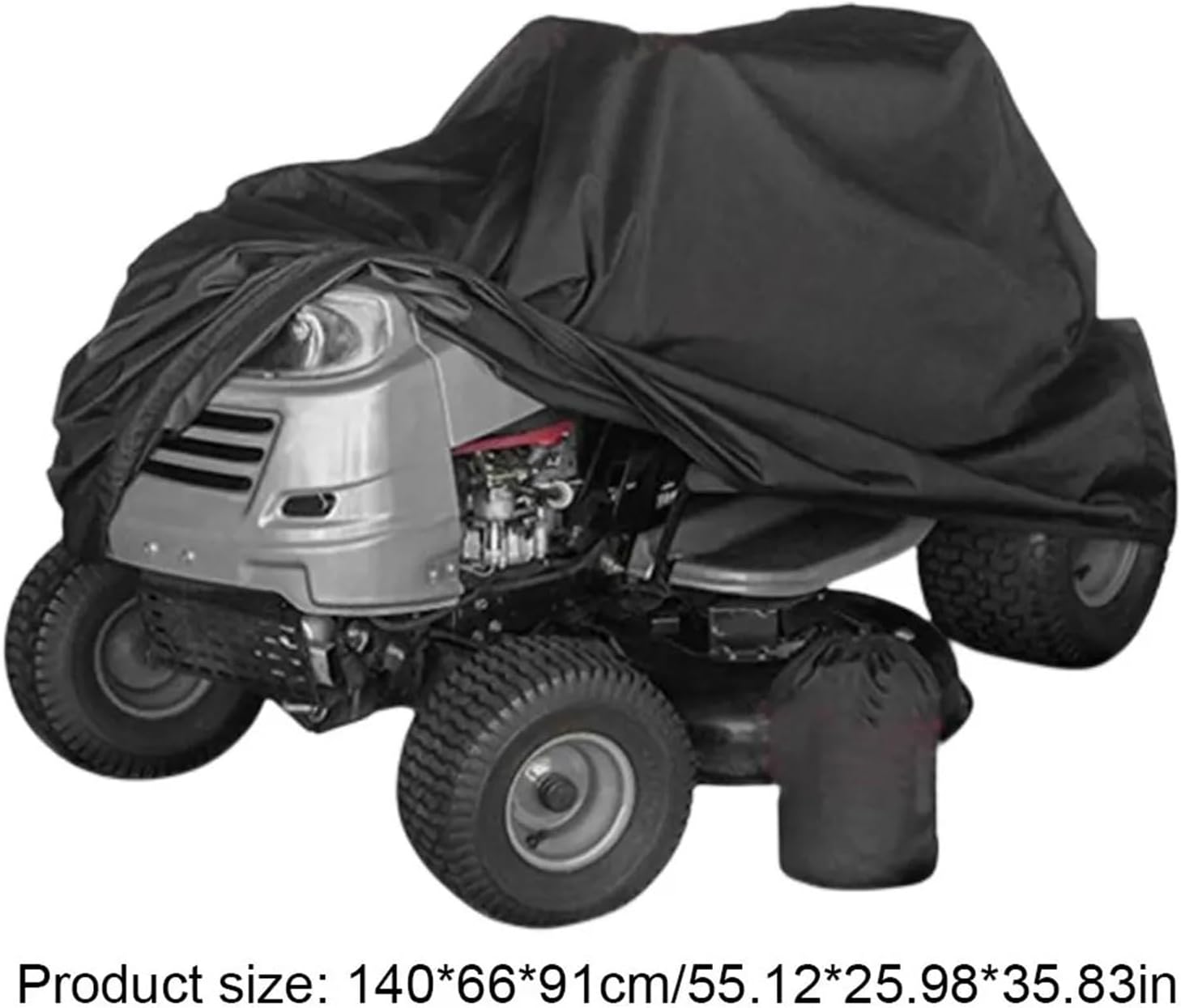 Lawn Mower Cover Oxford Cloth Black Car Coat Dustproof Garden Tractor Cover with Portable Storage Bag UV Protection for Home Use for Outside Storage