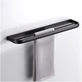 LSLYTQ Towel Rail Rack Rose Gold Towel Rail, Antiuqe Bronze Brass Wall Mounted Bathroom Double Bathtowel Bar Storage Towel Holder Rack Shelf White, 57cm for Bathroom Kitchen