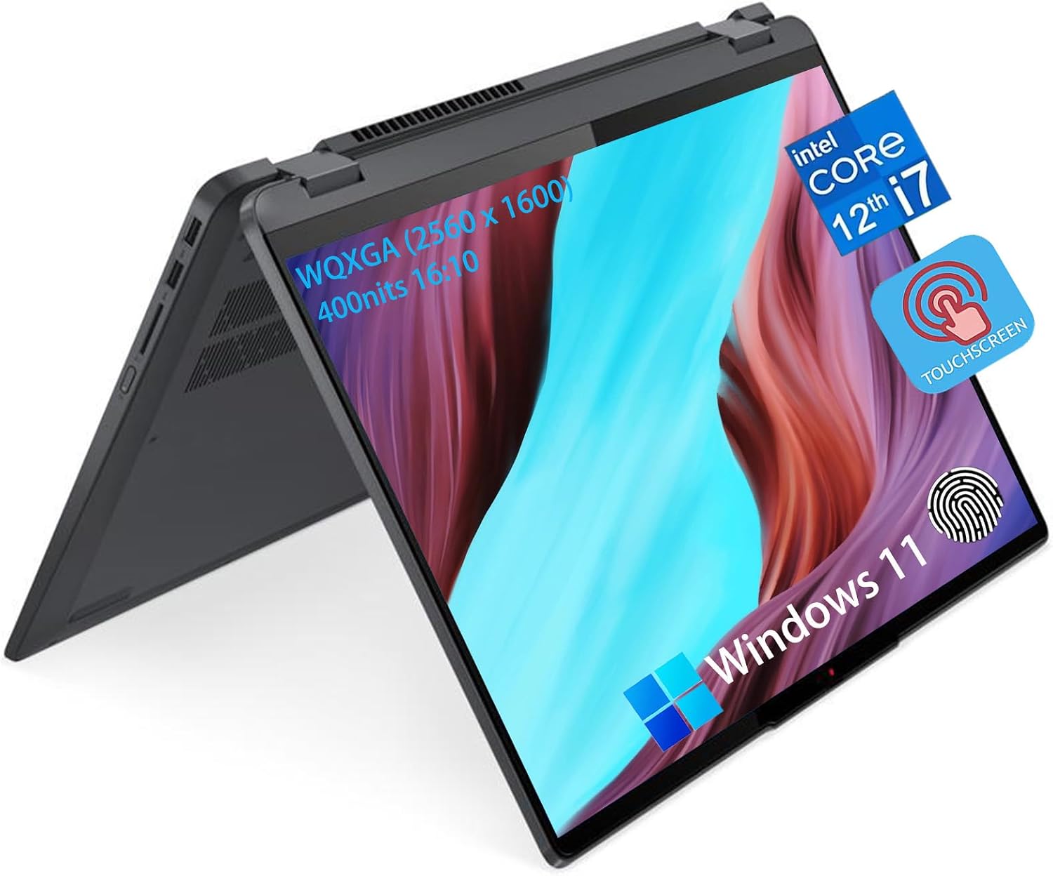 Lenovo 2023 IdeaPad Flex 5 16' 2.5K WQXGA (2560 x 1600) 2-in-1 Touchscreen Laptop - 12th Gen Intel Core i7-1255U 16GB RAM 1TB SSD - Backlit KB, Fingerprint, WiFi 6,Windows 11 Home, Storm Grey