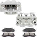 SCITOO Front Left & Right Brake Kit [4] Brake Pads [2] Brake Disc Calipers w/Bracket Compatible With 2005-2012 for Ford for F-250 Super Duty