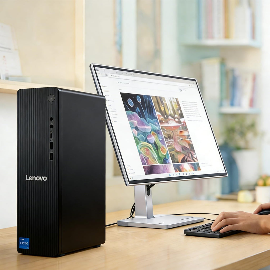 Lenovo IdeaCentre Liter Tower Desktop Computer • Intel Core i5-12500 Processor • 16GB DDR5 • 1TB SSD • Office 365 for The Web • HDMI + VGA, Wi-Fi 6 • Wired Keyboard & Mouse • Windows 11