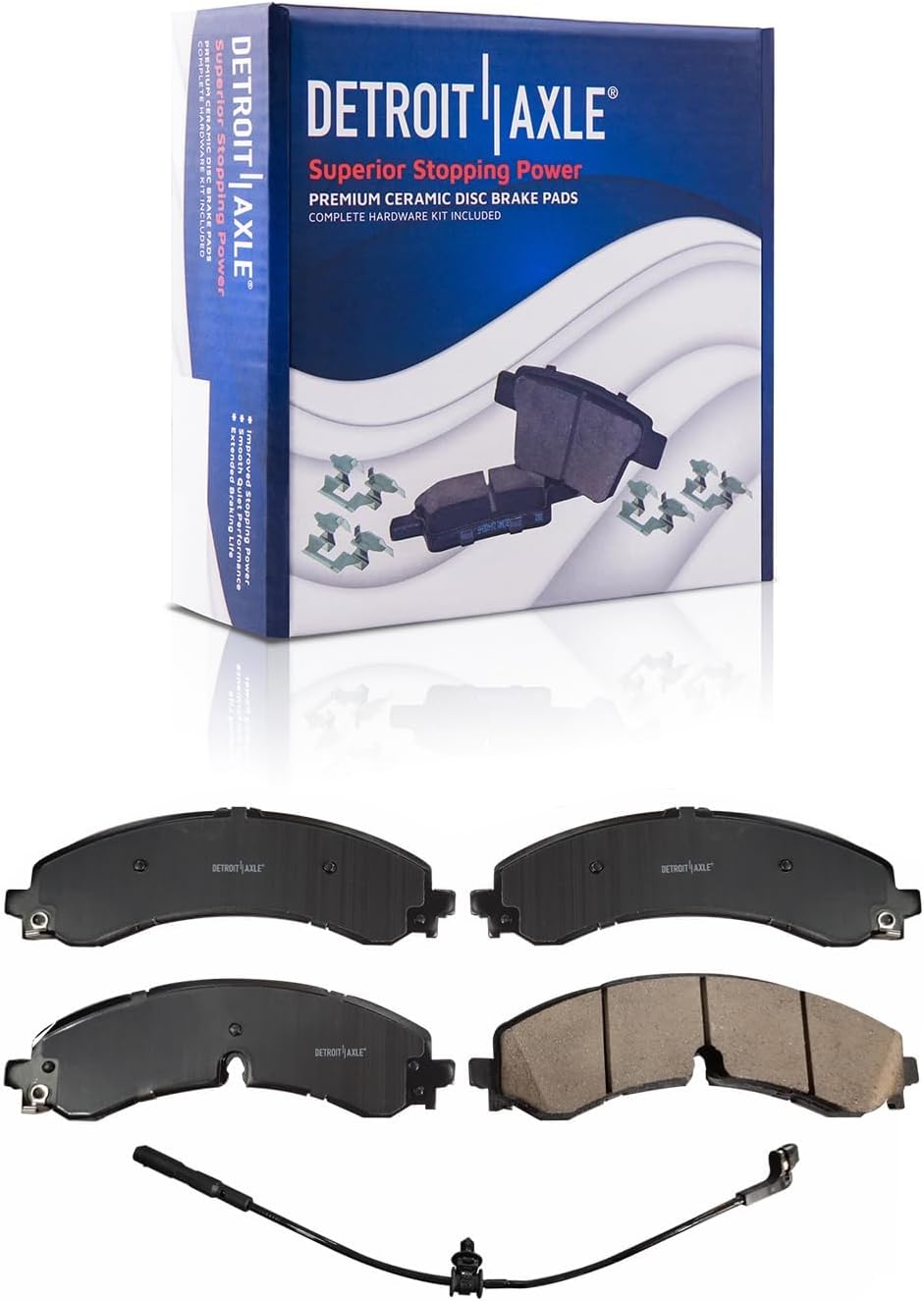 Detroit Axle - Rear Brake Kit for 2020-2024 Chevrolet GMC Silverado Sierra 2500 3500 HD Drilled Slotted Disc Brake Rotors Ceramic Brakes Pads 2020 2021 Replacement : 14.17' inch Rotor