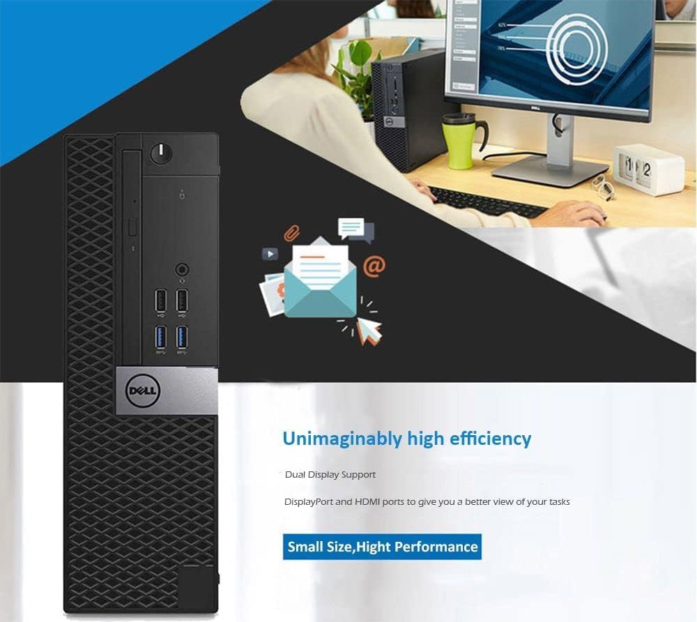 Dell OptiPlex 3040 SFF Desktop PC Computer with 24' FHD Monitor, Core i5-6500, 8GB RAM, 256GB SSD, Displayport, Headphone, Keyboard & Mouse, Windows 11 Pro (Renewed)