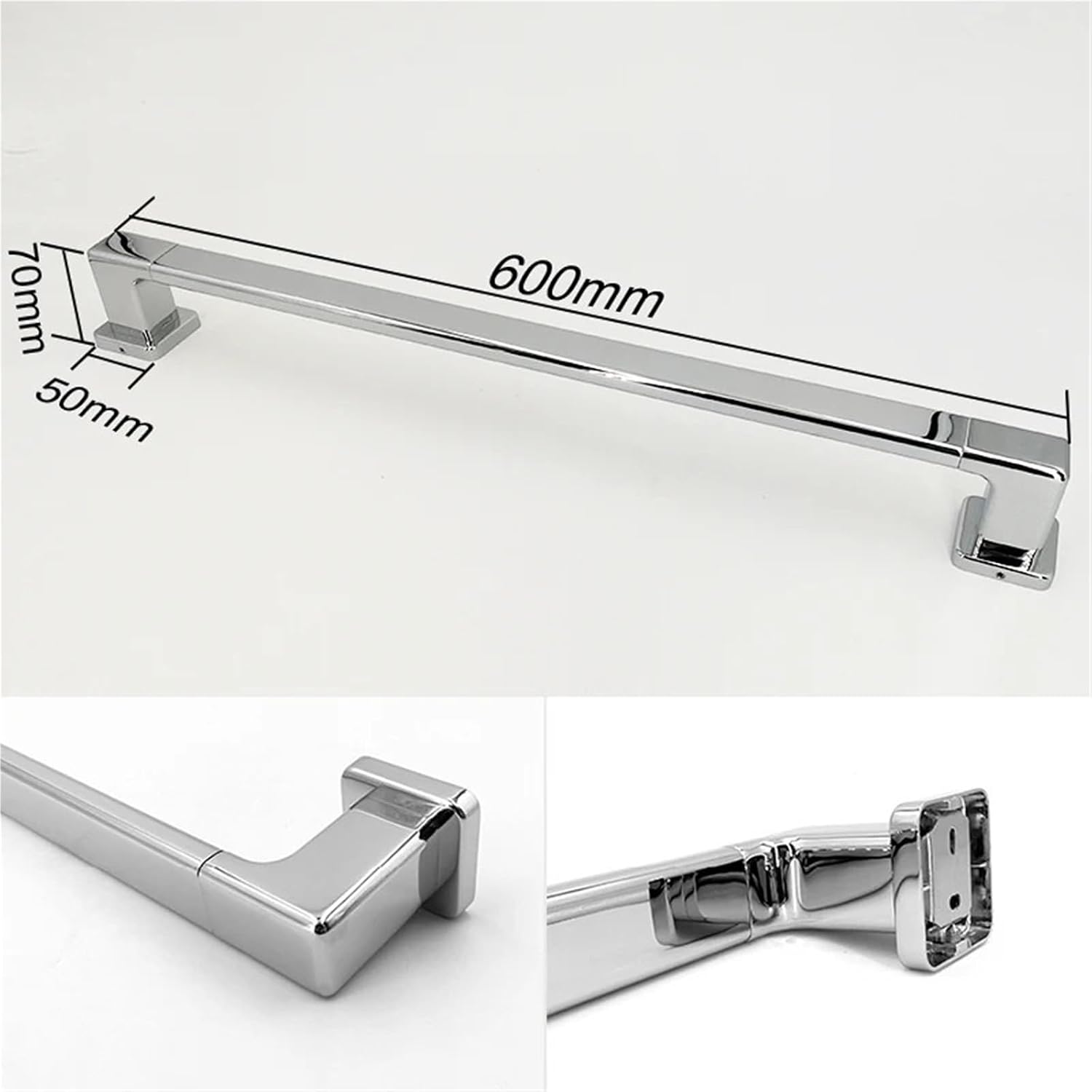 Gold Bathroom Double Towel Holder Stainless Steel Double Towel Rack Bath Towel Bar Bathroom Hardware Accessories Grey Black(Chrome Single Holder)