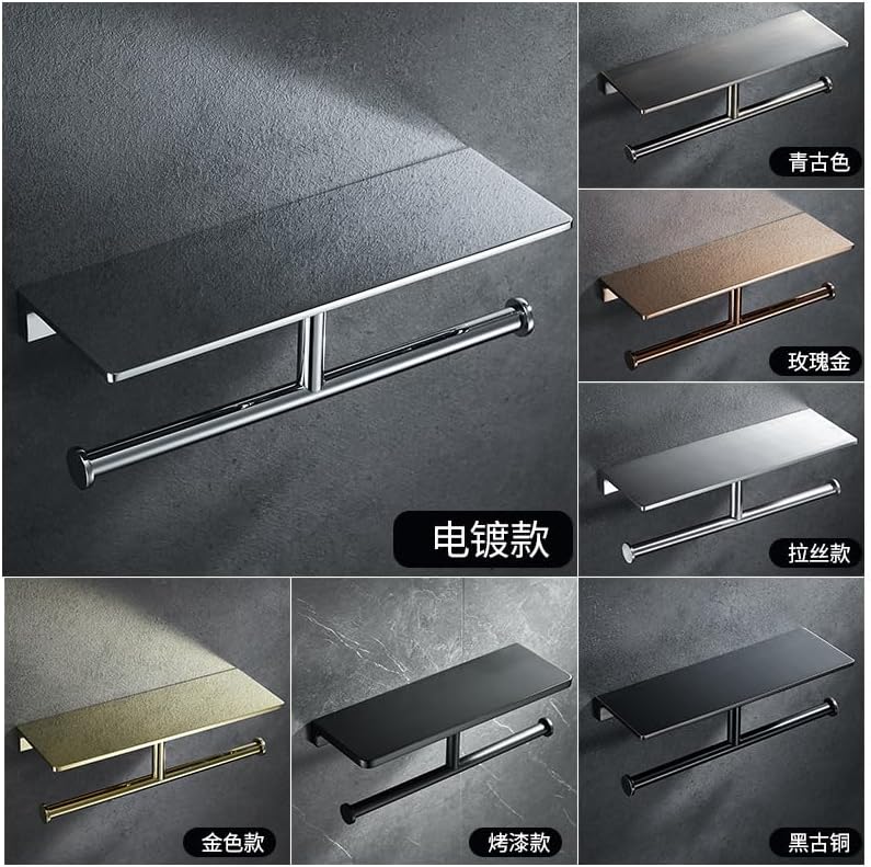 Paper Towel Hook Bathroom roll Paper Holder Paper Towel Hook Holder Toilet Paper Towel Holder, Double Black Paper Holder