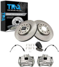 TRQ Front Brake Pad and Rotor Set Ceramic Rotors Calipers Hoses Compatible with 2016 Chevrolet Malibu