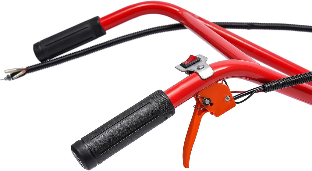 2-Stroke Gas Powered Lawn Mower, 49CC Hand-Push Weeder 2-in-1 Walk Behind String Trimmer Cutting Width 28 Cm/11.02 Inch Gas Powered Brush Cutter with Diaphragm Type Carburetor Air-Cooled
