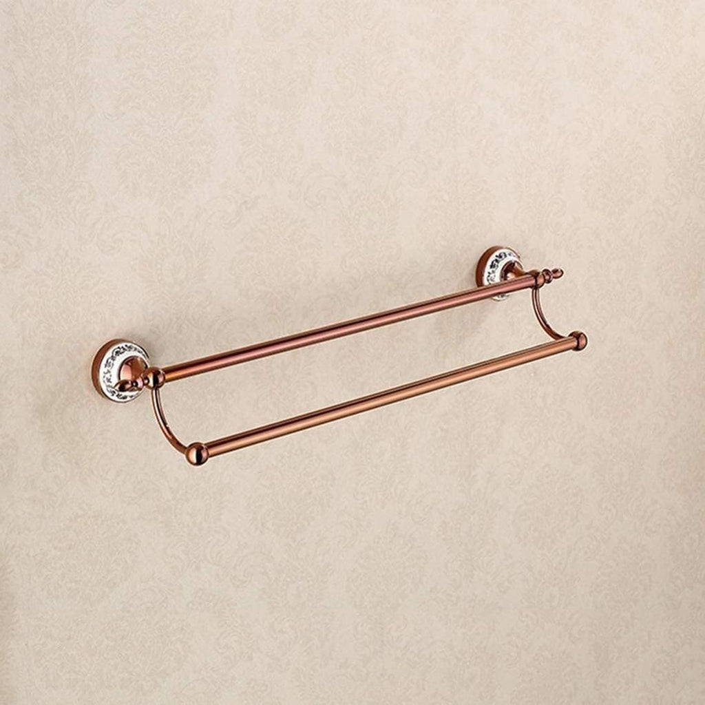Towel Rack Towel Rails Bathroom Stainless Steel Bathroom Hardware Hanging Bathroom Rose Gold Double Towel Rack Bathroom Towel Shelf