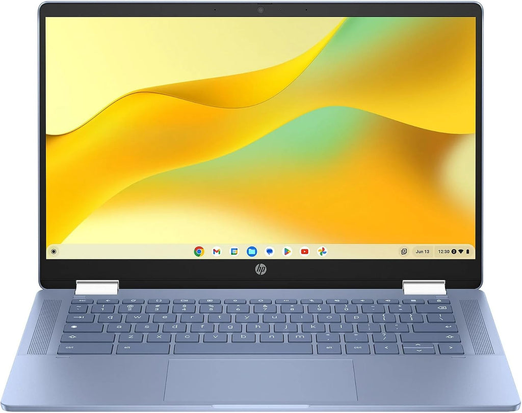 HP Chromebook x360 14 inch FHD IPS Touch 2-in-1 Laptop, Intel Processor N100, 4GB RAM, 64GB eMMC+ 2TB SSD, Copilot AI, Chrome OS, Sky Blue with HEXAccessories