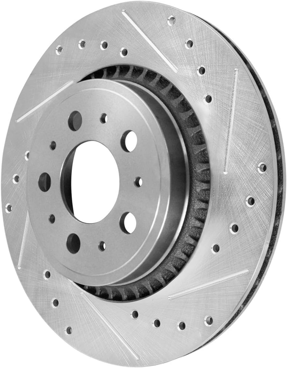 Detroit Axle - Front Brake Kit for 2003-2014 Volvo XC90 Drilled and Slotted Disc Brake Rotors Ceramic Brakes Pads 2004 2005 2006 2007 2008 2009 2010 2011 2012 2013 Replacement : 13.23' inch Rotor