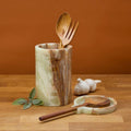 Utensil Holder and Spoon Rest, Onyx Stone, Set of 2