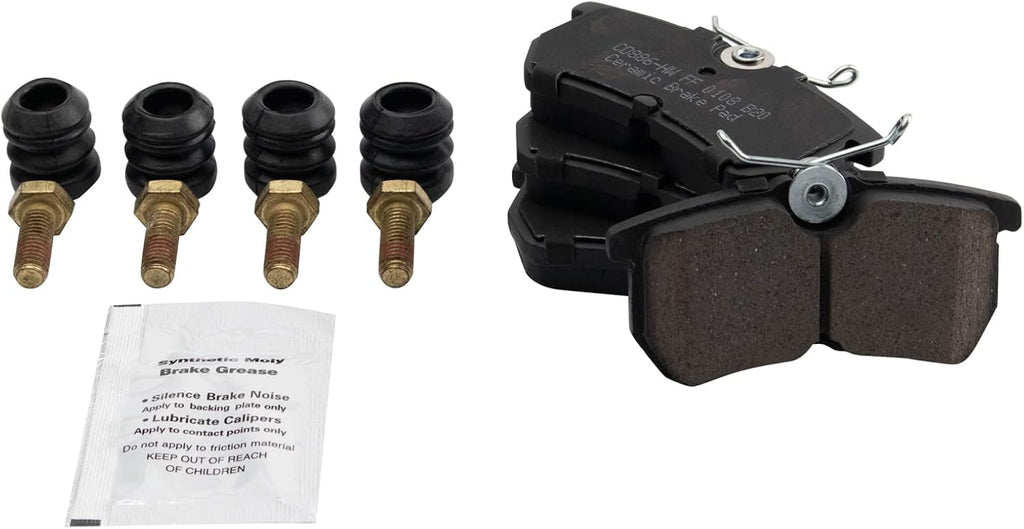 TRQ Rear Brake Pad and Rotor Set Ceramic Rotors Calipers Compatible with 2007 Ford Focus